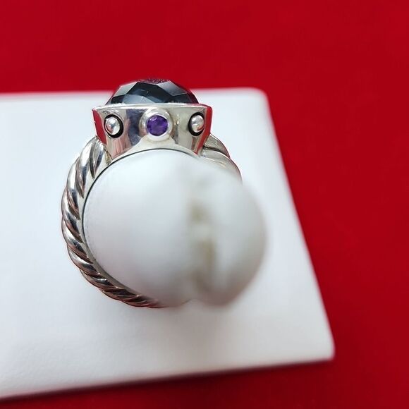 AUTHENTIC David Yurman 925 Sterling Silver London Blue Topaz & Amethyst Ring - Picture 2 of 4